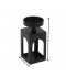 Black metal candlestick 20 cm - 2UU10-058