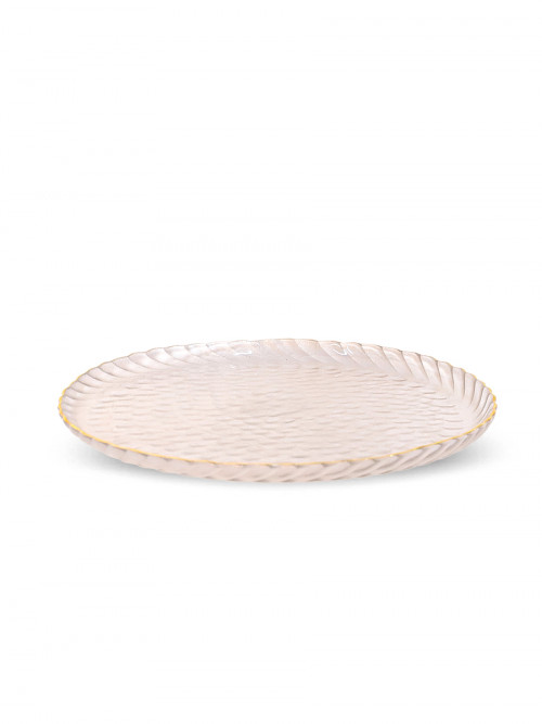 Glass dish with golden edges Size: 26 cm