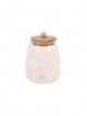 clear glass jar with wooden lid 13*8 cm