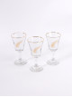 Juice cups decorated in golden color 3 pieces