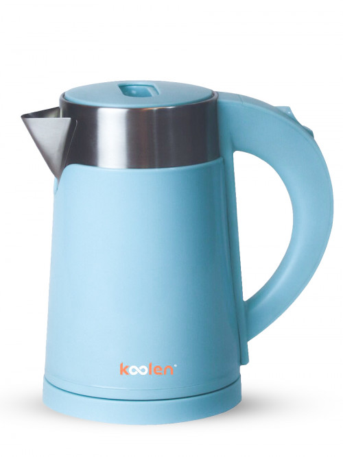 Stainless Steel Electric Kettle With Detachable Lid 0.8 Liter 2000 Watt Blue/Silver